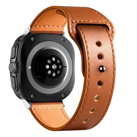 Strap-it® Strap-it Samsung Galaxy Watch Ultra leren band (bruin) Strap-it® Strap-it Samsung Galaxy Watch Ultra leren band (bruin)
