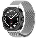 Strap-it® Samsung Galaxy Watch Ultra Milanese band (zilver) Strap-it® Samsung Galaxy Watch Ultra Milanese band (zilver)