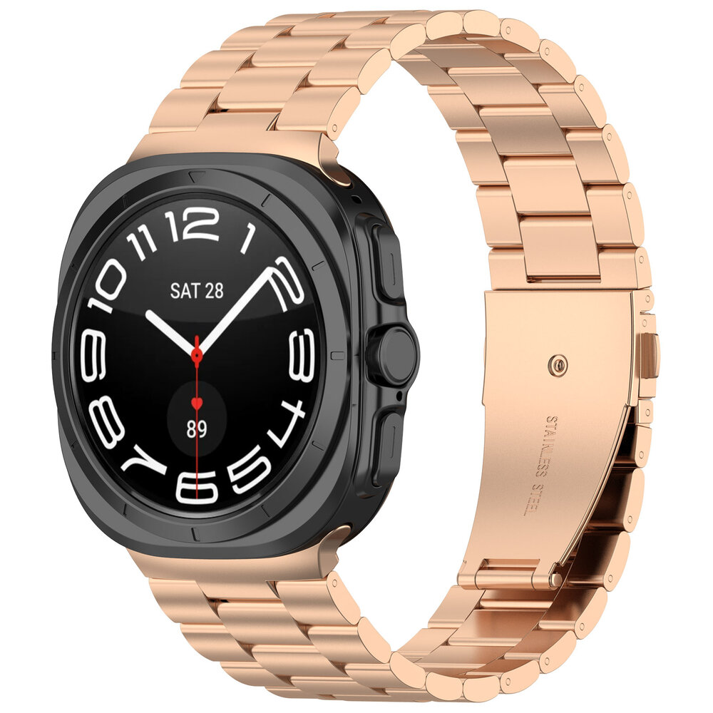 Strap-it® Strap-it Samsung Galaxy Watch Ultra stalen band (rosé goud)