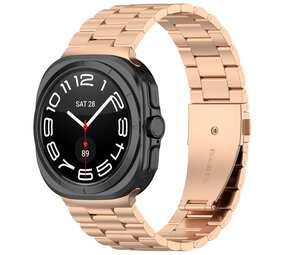 Strap-it® Samsung Galaxy Watch Ultra stalen band (rosé goud)
