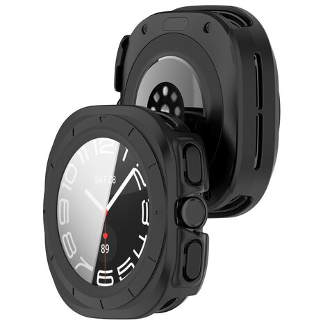 Strap-it® Strap-it Samsung Galaxy Watch Ultra hard case met glas (zwart)