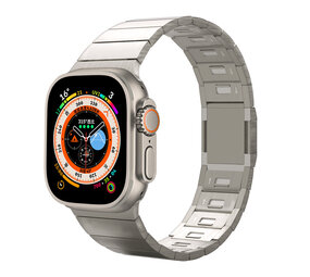 Strap-it® Apple Watch  'One Bead' stalen band (titanium)