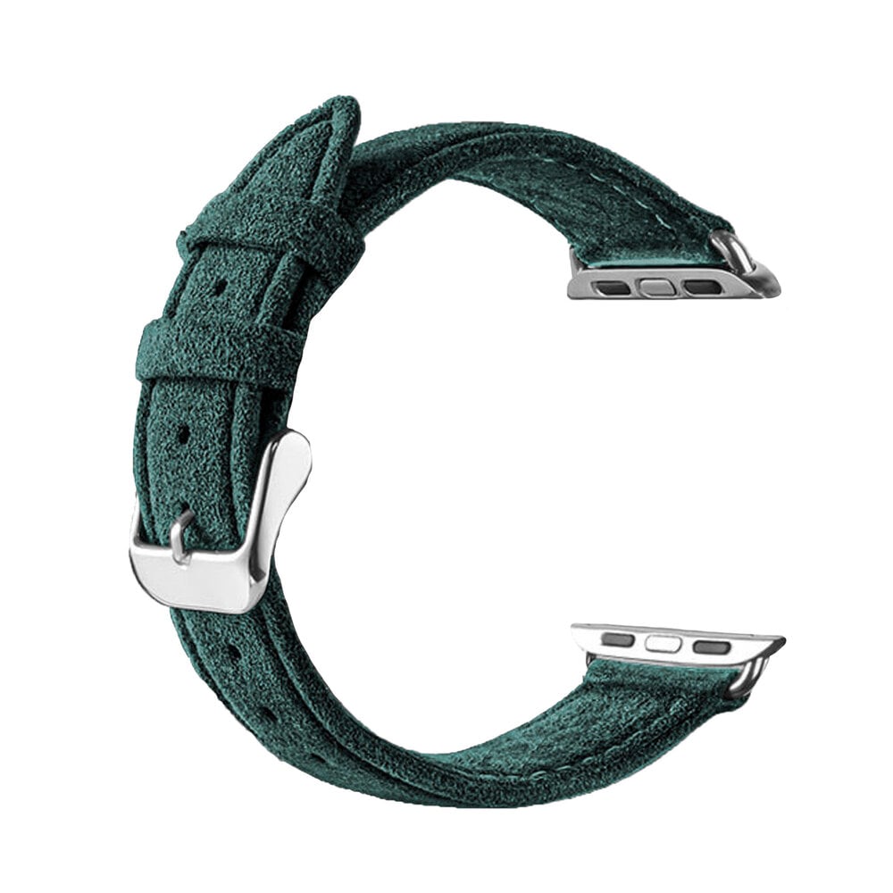 Strap-it® Strap-it Apple Watch Alcantara bandje met gesp (donkergroen)