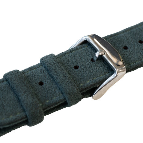 Strap-it® Strap-it Apple Watch Alcantara bandje met gesp (donkergroen)