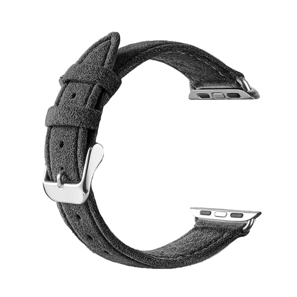 Strap-it® Strap-it Apple Watch Alcantara bandje met gesp (zwart)