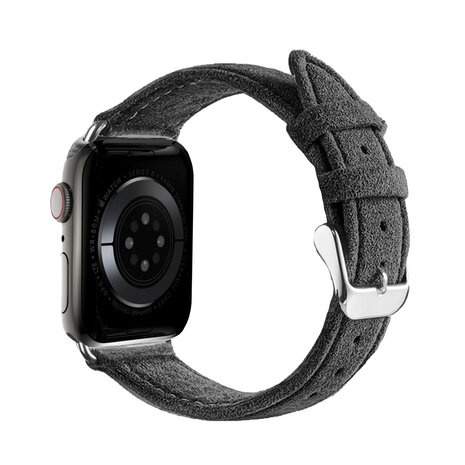 Strap-it® Strap-it Apple Watch Alcantara bandje met gesp (zwart)