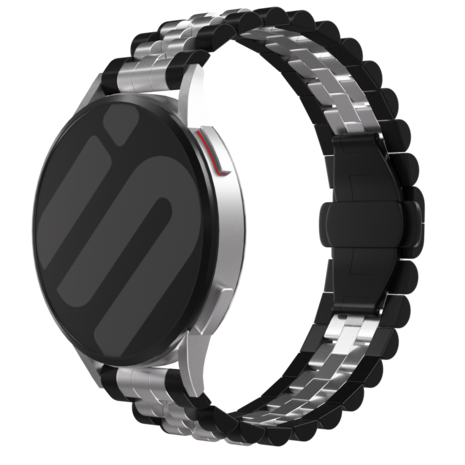 Strap-it® Strap-it Amazfit GTS 3 Jubilee stalen band (zwart/zilver)