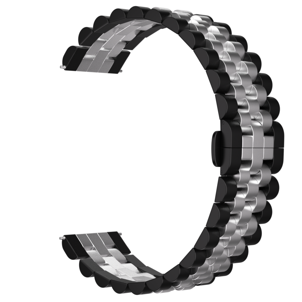 Strap-it® Strap-it Amazfit GTS 3 Jubilee stalen band (zwart/zilver)