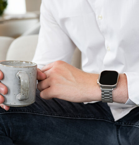 Strap-it® Strap-it Apple Watch stalen band (titanium)