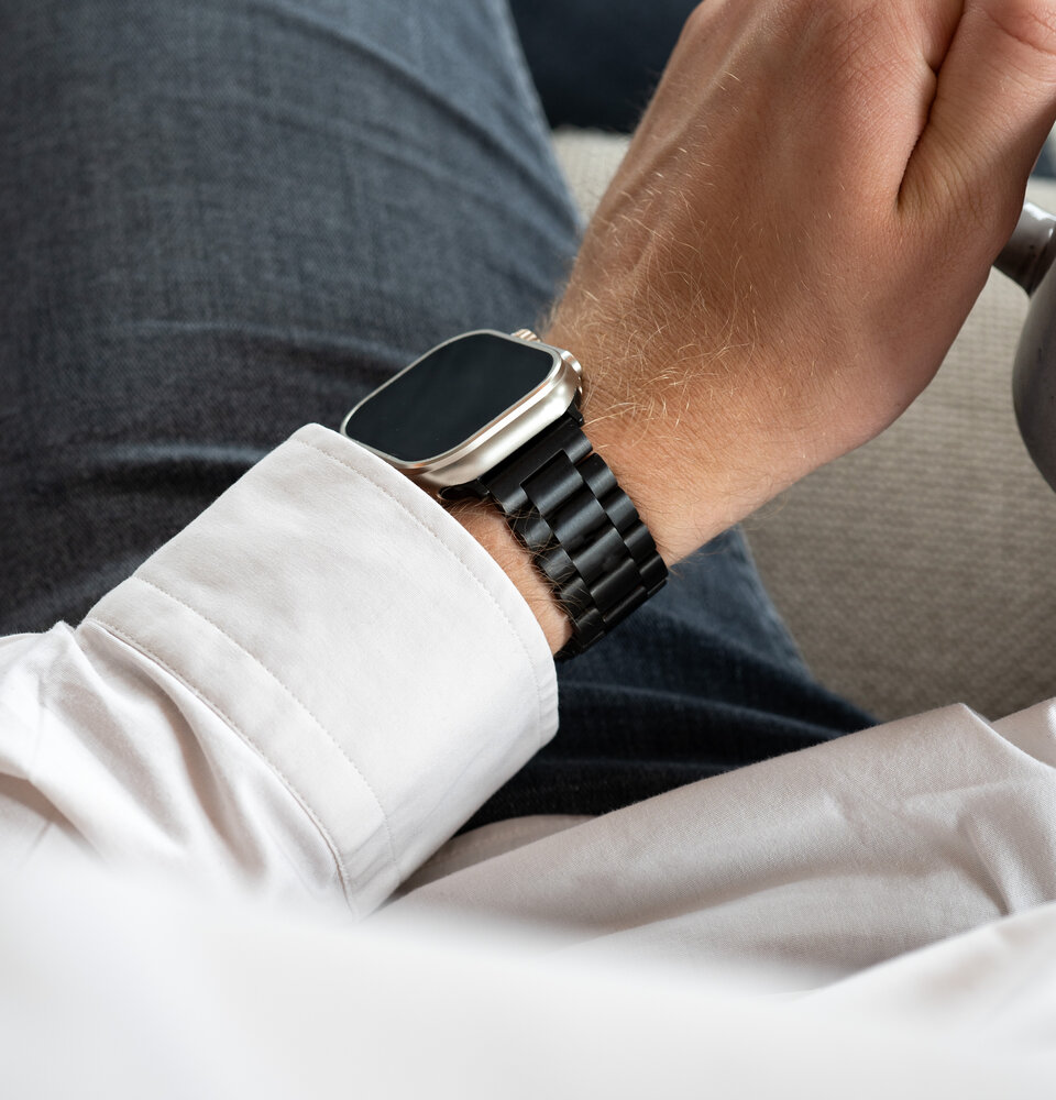 Strap-it® Strap-it Apple Watch stalen band (donkergrijs)