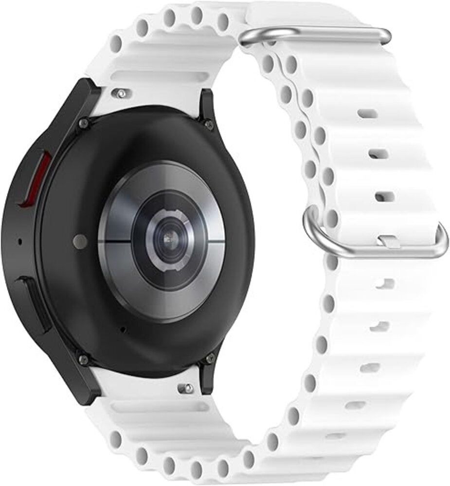 Strap-it® Strap-it Samsung Galaxy Watch 4 44mm Ocean bandje (wit)