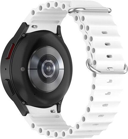 Strap-it® Strap-it Samsung Galaxy Watch 4 44mm Ocean bandje (wit)