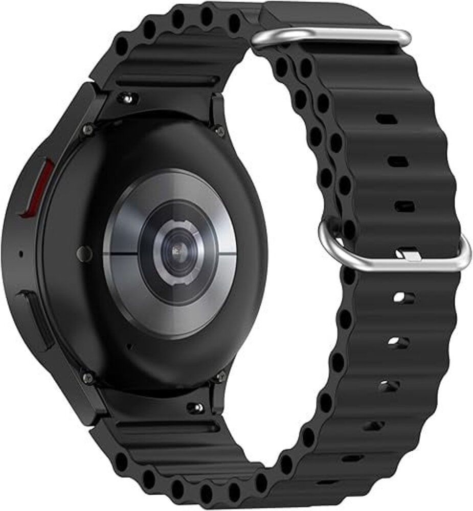 Strap-it® Strap-it Samsung Galaxy Watch 4 Classic 46mm Ocean bandje (zwart) Strap-it® Strap-it Samsung Galaxy Watch 4 Classic 46mm Ocean bandje (zwart)