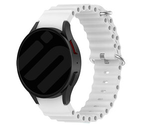 Strap-it® Samsung Galaxy Watch 4 44mm Ocean bandje (wit)