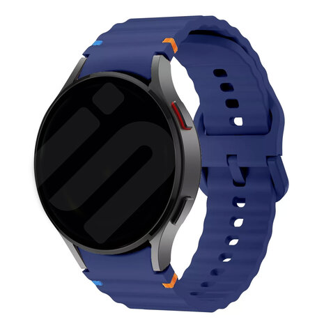 Strap-it® Strap-it Samsung Galaxy Watch 6 Classic 43mm Wave bandje (donkerblauw)