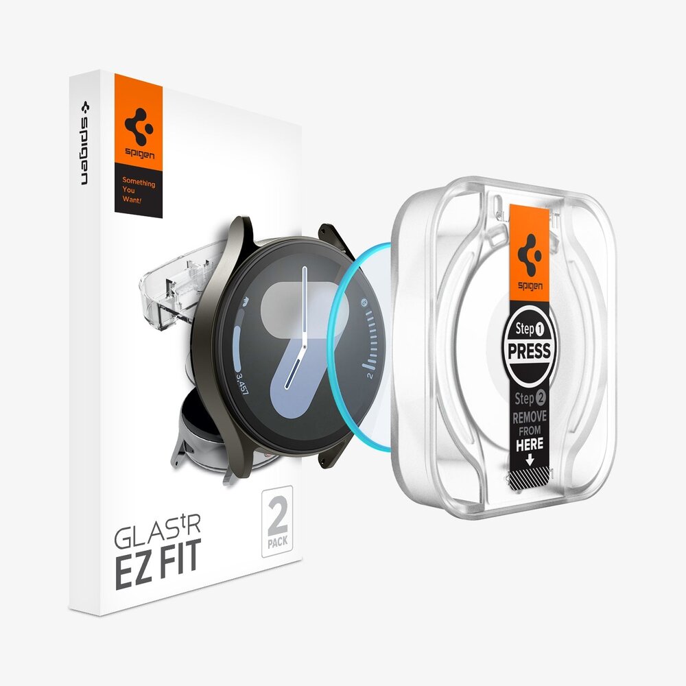Spigen Spigen Galaxy Watch 7 Screen Protector (44mm) EZ FIT GLAS.tR (2-Pack)