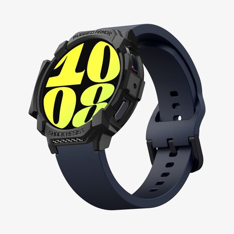 Spigen Galaxy Watch7 44mm Case Rugged Armor Matte Zwart Smartwatchbanden