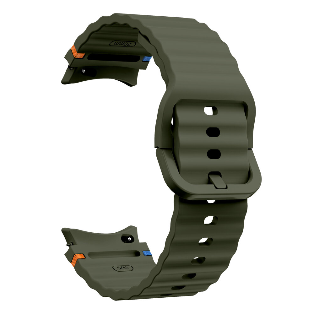 Strap-it® Strap-it Samsung Galaxy Watch 5 Pro Wave bandje (legergroen)