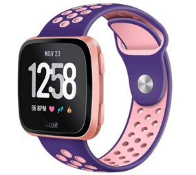 Strap-it® Fitbit Versa 2 sport band (paars/roze) Strap-it® Fitbit Versa 2 sport band (paars/roze)