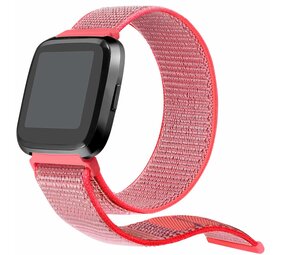 Strap-it® Fitbit Versa 2 nylon bandje (knalroze) Strap-it® Fitbit Versa 2 nylon bandje (knalroze)