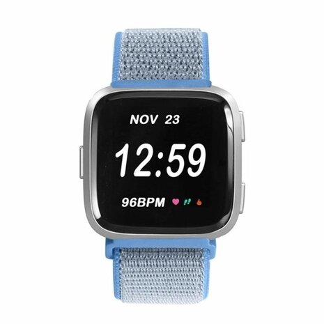 Strap-it® Strap-it Fitbit Versa 2 nylon bandje (blauw)