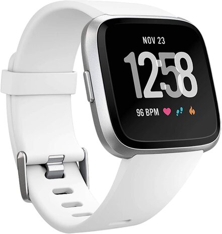 Strap-it® Strap-it Fitbit Versa 2 silicone band (wit)