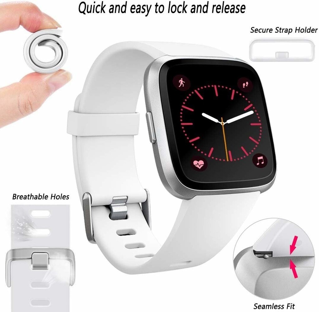 Strap-it® Strap-it Fitbit Versa 2 silicone band (wit)