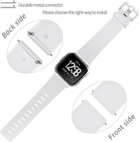 Strap-it® Strap-it Fitbit Versa 2 silicone band (wit)