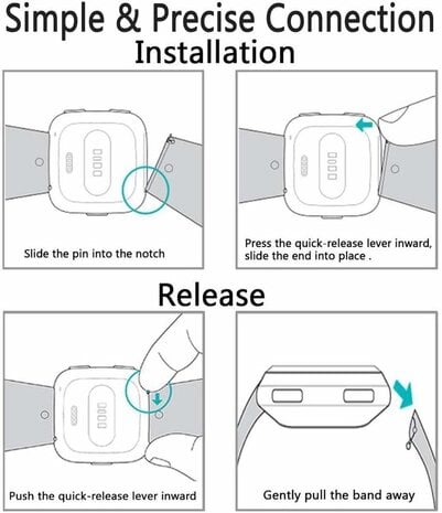 Strap-it® Strap-it Fitbit Versa 2 silicone band (grijs)