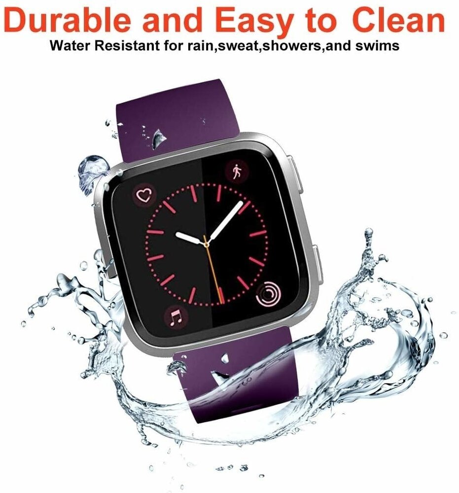 Strap-it® Strap-it Fitbit Versa 2 silicone band (donkerpaars)