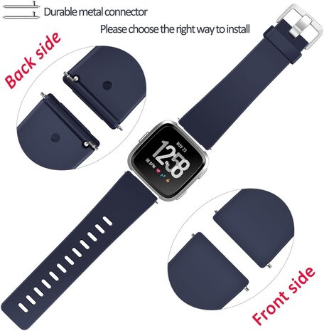 Strap-it® Strap-it Fitbit Versa 2 silicone band (donkerblauw)