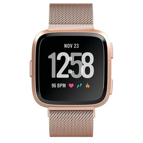 Strap-it® Strap-it Fitbit Versa 2 Milanese band (rosé goud)