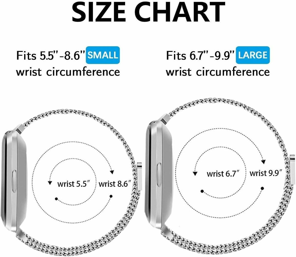 Strap-it® Strap-it Fitbit Versa 2 Milanese band (zilver)