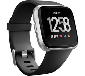Strap-it® Fitbit Versa 2 silicone band (zwart)