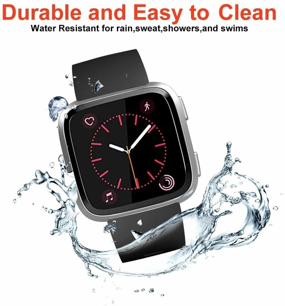 Strap-it® Strap-it Fitbit Versa 2 silicone band (zwart)