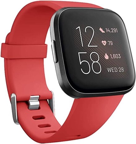 Strap-it® Strap-it Fitbit Versa 2 silicone band (rood)