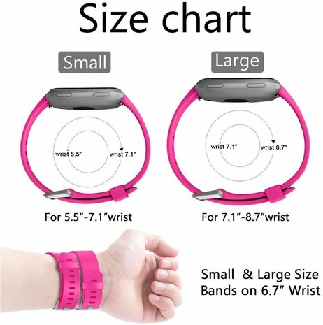 Strap-it® Strap-it Fitbit Versa 2 silicone band (roze)