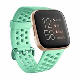 Strap-it® Fitbit Versa 2 siliconen bandje met gaatjes (aqua)