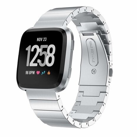 Strap-it® Strap-it Fitbit Versa 2 metalen bandje (zilver)