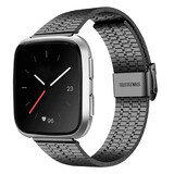 Strap-it® Fitbit Versa 2 roestvrij stalen bandje (zwart)