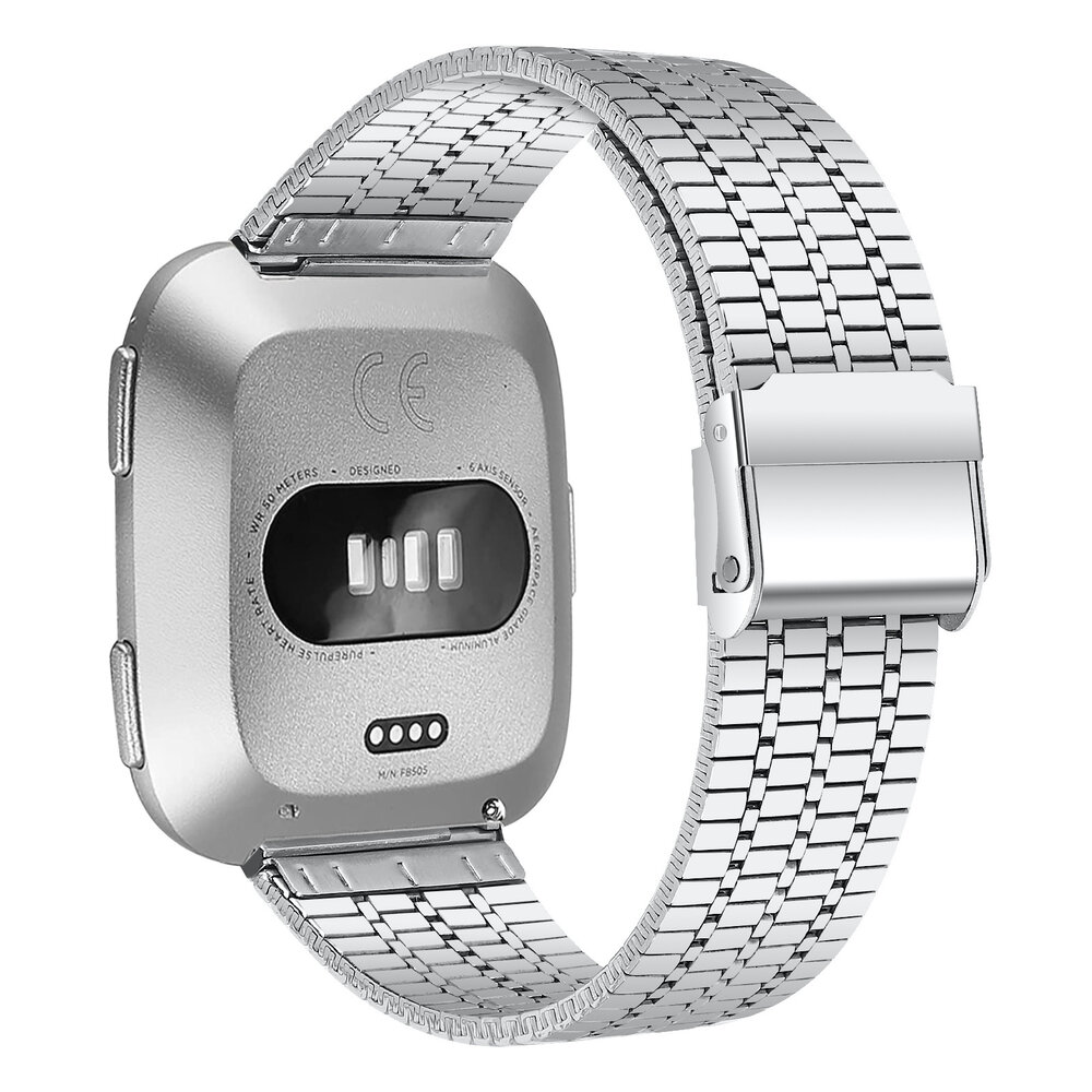 Strap-it® Strap-it Fitbit Versa 2 roestvrij stalen bandje (zilver)