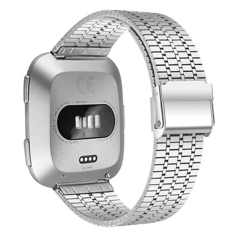 Strap-it® Strap-it Fitbit Versa 2 roestvrij stalen bandje (zilver)