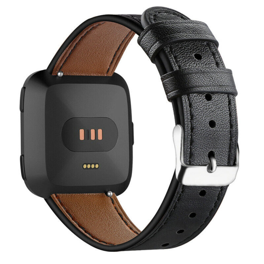 Strap-it® Strap-it Fitbit Versa 2 leren bandje (zwart) Strap-it® Strap-it Fitbit Versa 2 leren bandje (zwart)