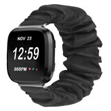 Strap-it® Fitbit Versa 2 scrunchie bandje (zwart)