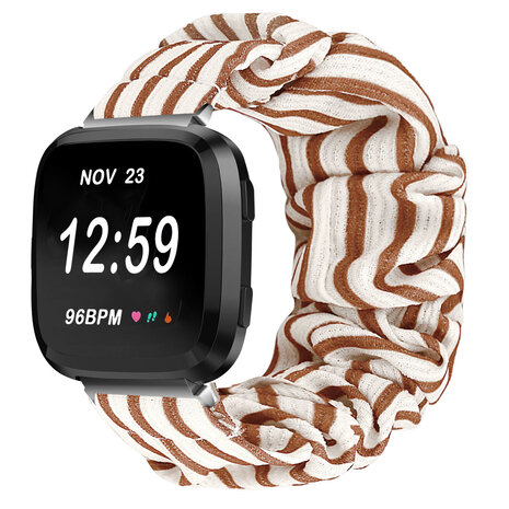 Strap-it® Strap-it Fitbit Versa 2 scrunchie bandje (vintage)