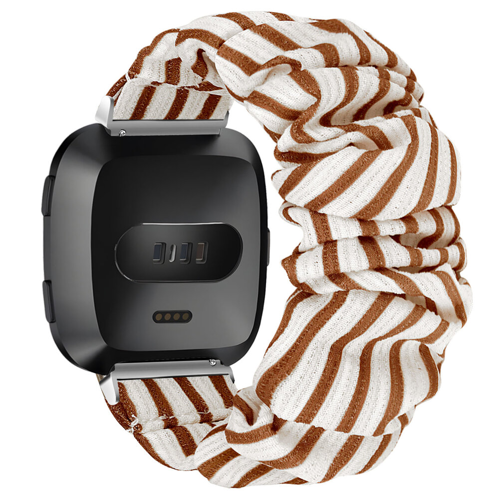 Strap-it® Strap-it Fitbit Versa 2 scrunchie bandje (vintage)