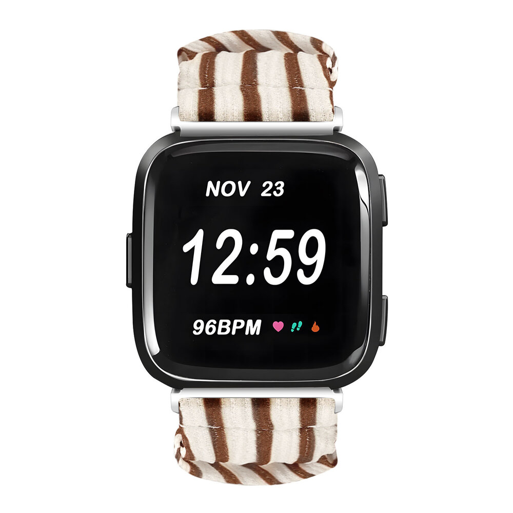 Strap-it® Strap-it Fitbit Versa 2 scrunchie bandje (vintage)