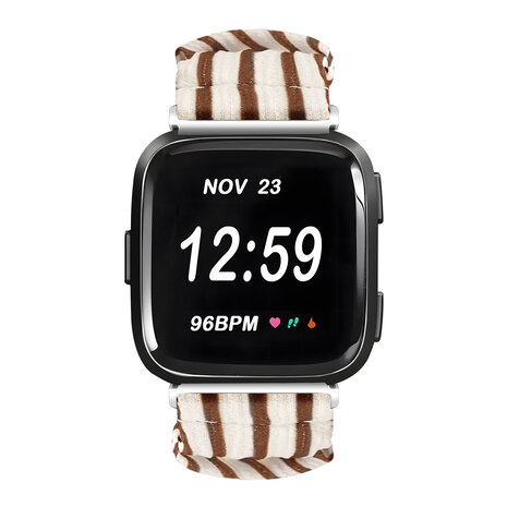 Strap-it® Strap-it Fitbit Versa 2 scrunchie bandje (vintage)