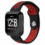 Strap-it® Fitbit Versa 2 sport band (zwart/rood)