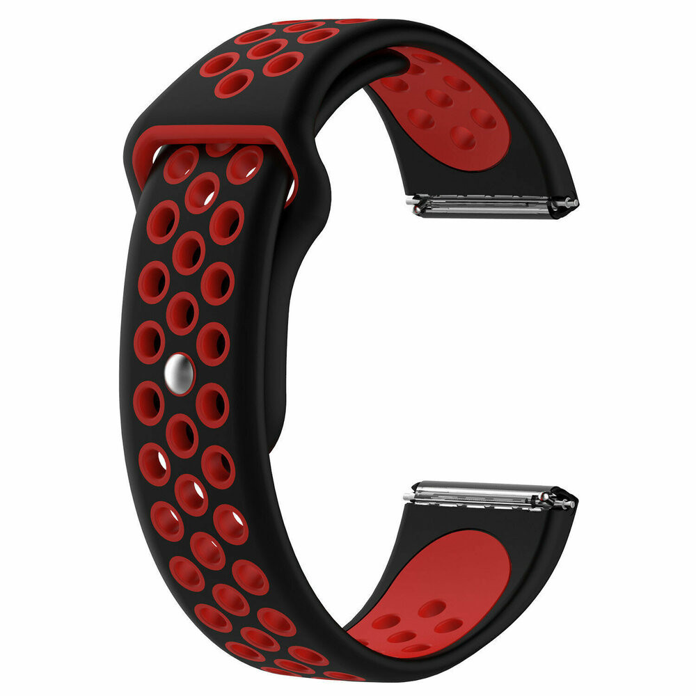 Strap-it® Strap-it Fitbit Versa 2 sport band (zwart/rood)